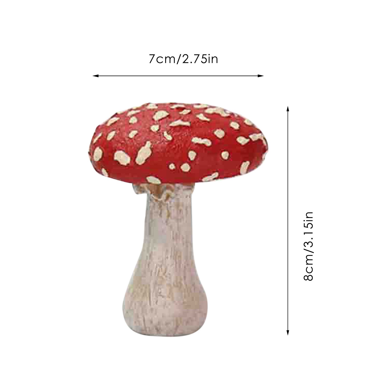 Miniatuur en paddestoel bezet met rood en wit emaille van Saturno Miniatuur en paddestoel bezet met rood en wit emaille van Saturno
