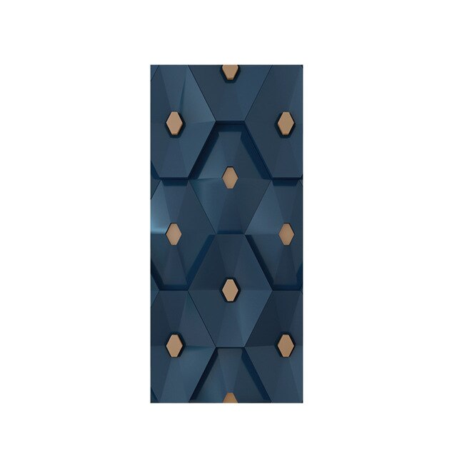 Pvc selvklæbende soveværelse 3d geometrisk dørklistermærke diy renovering vægmaleri vandtæt print billede boligindretning renovering plakat: Dør lxr 5792-04 / 77 x 200cm