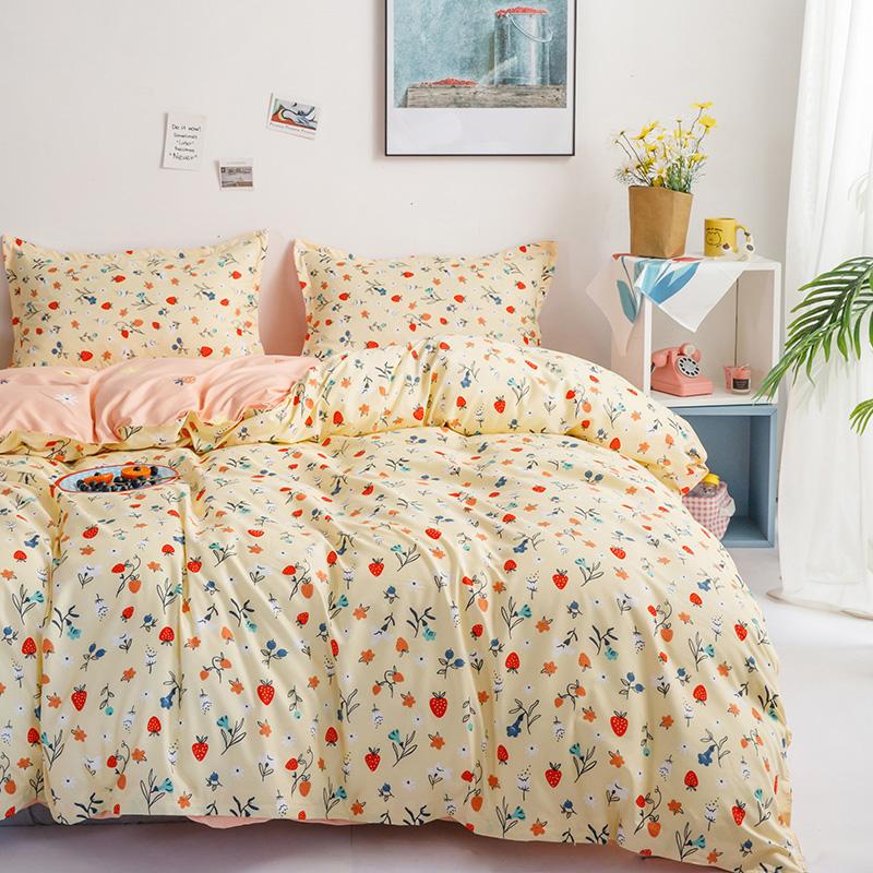 3 stücke, Bettwäsche einstellen 175x220 Decke Abdeckung, Decke Abdeckung, Bett Blatt, königin König Größe Gelb Ländlichen Stil Bettbezug 220x240 Kissenbezug