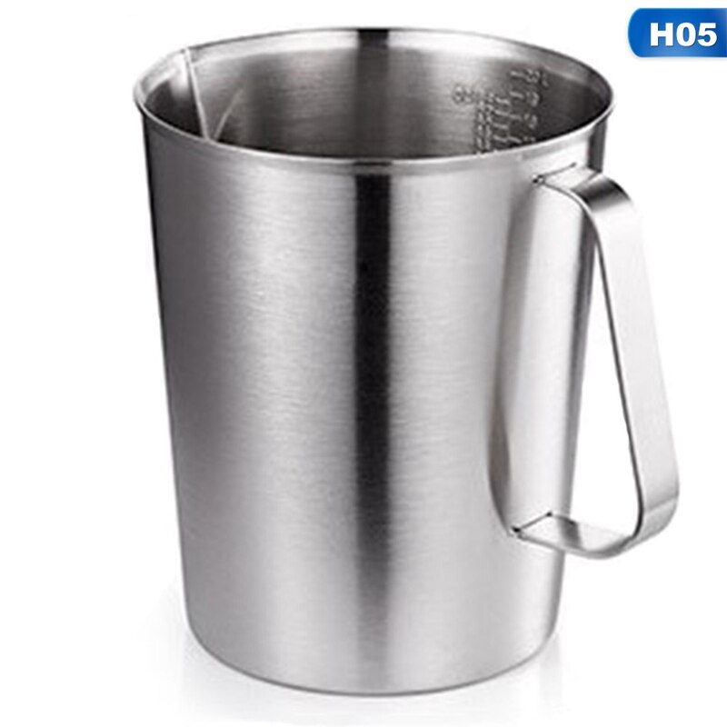 Stainless Steel Measuring Cup With Scale Milk Tea Mug Kitchen Baking Tea Large Capacity Measuring Cup: H05