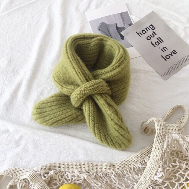 Halswarmer Voor Kinderen Baby Warm Sjaals Meisjes Winter Sjaal Voor Jongens Kids Wollen Kraag Baby Sjaals: Green