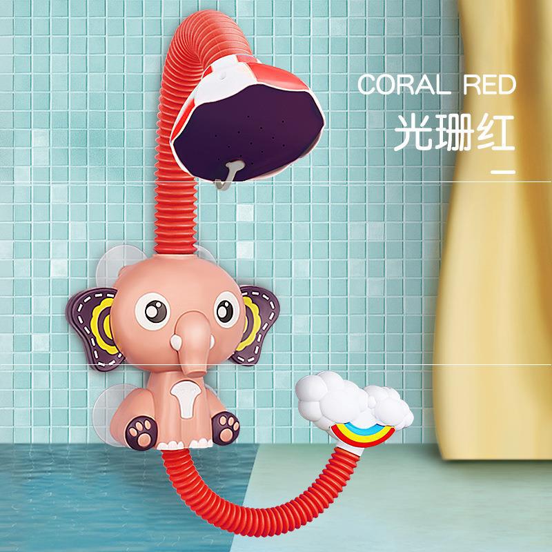 Boy Kids Swimming Electric Set Combination GIRL'S GIRL'S Water Toys Shower Elephant Baby Infant Bath: Elephant Shower Red Collection Sent Turtle