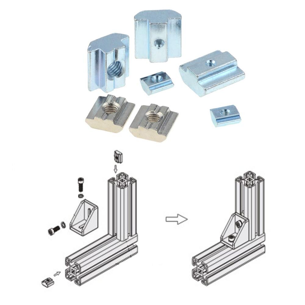 Tuerca cuadrada para perfil de aluminio, conjunto de roscas cuadradas, martillo deslizante t-track M3 M4 M5 M6 M8 M10 3030 4040 4545