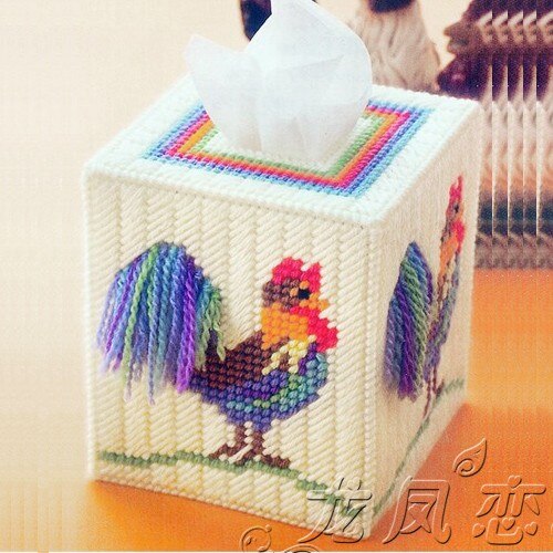 12 x 12 x 14cm color rooster carton embroidery kit DIY handmade craft set Crocheting knitting needlework supplie: Default Title