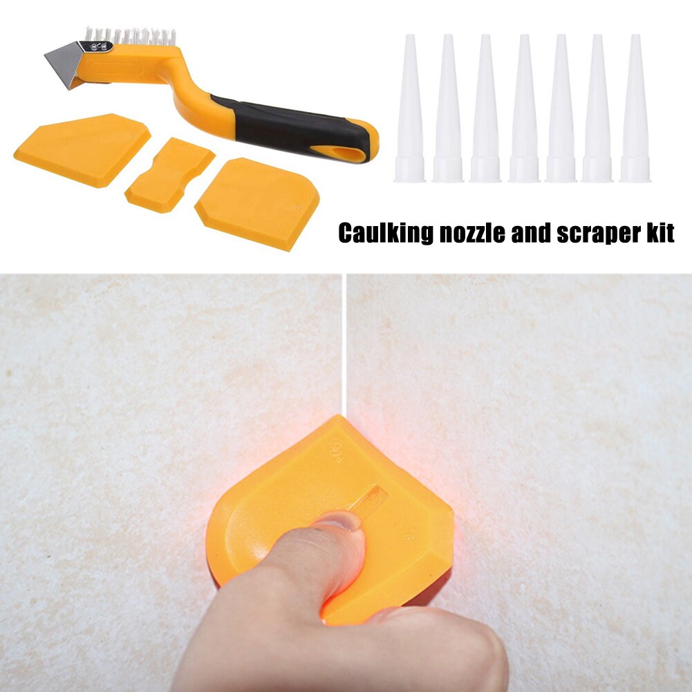 11pcs Plastic Ceramic Tile Clean Scraper Shovel Caulking Sealant Finishing Grout Seam Tool