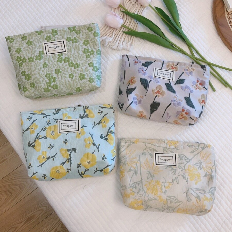 Koreaanse Stijl Katoen Vrouwen Handtas Reizen Cosmetiquera Cosmetica Make Grote Vrouwen Portemonnee Portemonnees Meisje Make-Up Kwasten Pouch