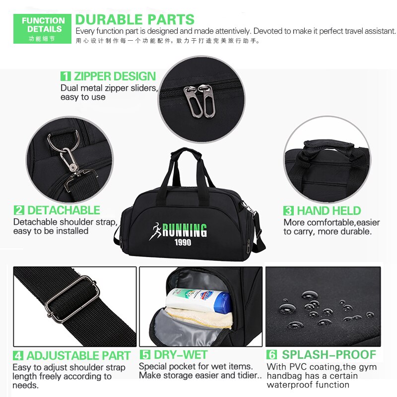 Logo Gedrukt Mens Tote Tas Voor Sport Gym Paar Yoga Fitness Tassen Training Reizen Handtas Plunjezakken Bagage Met Schoenen pouch