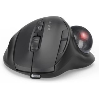 Jomaa Black 2.4G + bezprzewodowa mysz trackball Bluetooth akumulatorowe myszy kulkowe ergonomiczne myszy sterowanie kciukiem mysz do gier: Default Title