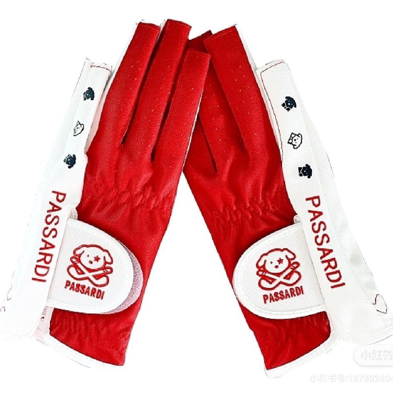 fingerless golf gloves, breathable non-slip wear-resistant can touch the screen, ladies (hands): Red / XS