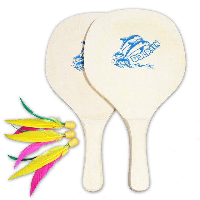 Fun Board Badminton Racket Extra Thick Log Color Three Hair Racket Board Badminton Racket To Send Three Balls