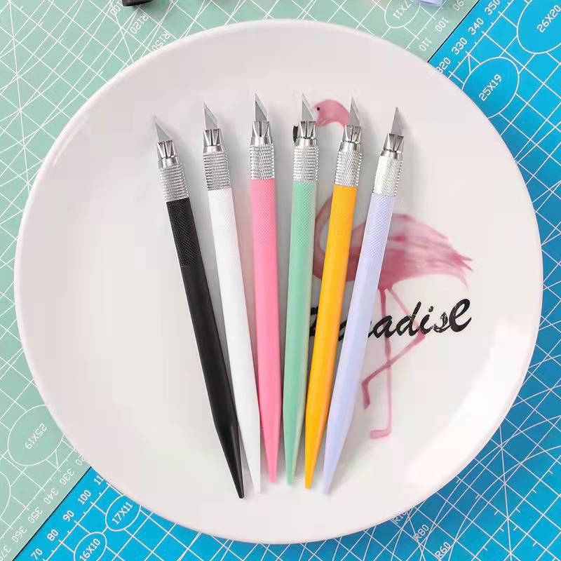 6 colors cutting pen knife cutting paper knife art utility knife express box knife paper cutter art carving knife handmade