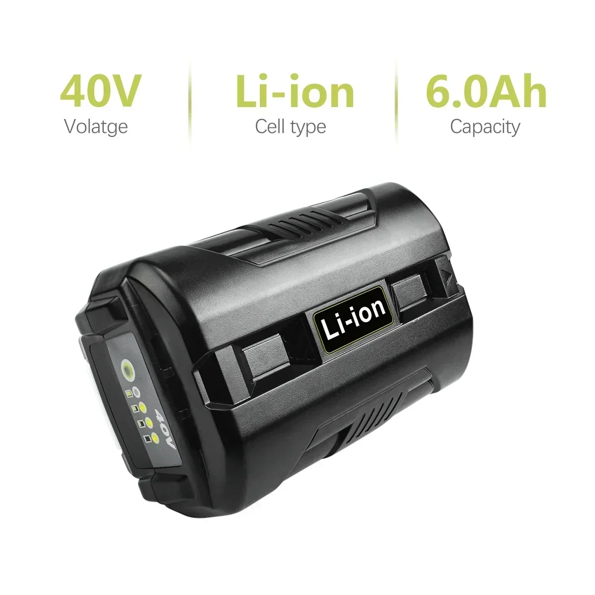For 40v ryobi 6.0ah li-ion oppladbart batteri for  ry40502 ry40200 40v batterier til trådløse elektroverktøy  op4050 op4026 op40401