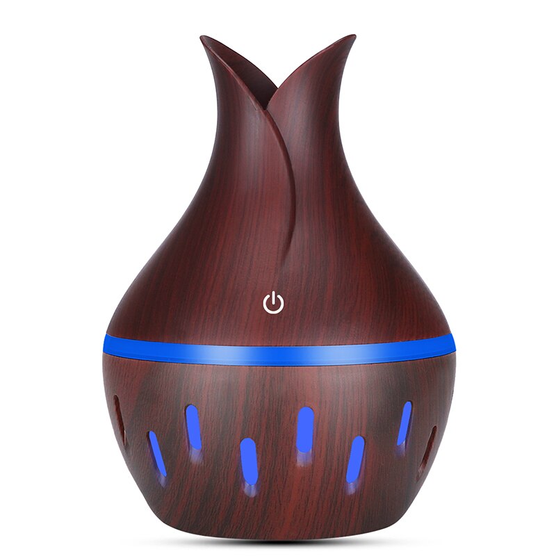 USB Wood Grain Essential Oil Diffuser 330ml Ultrasonic Humidifier Household Aroma Diffuser Aromatherapy Mist Maker with Light: B-3