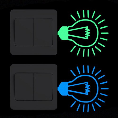 Light Bulb Luminous Switch Sticker Novelty Cartoon Glowing Wall Sticker for Home Decoration Baby Nursery Room DIY Decor Stickers: YG BE