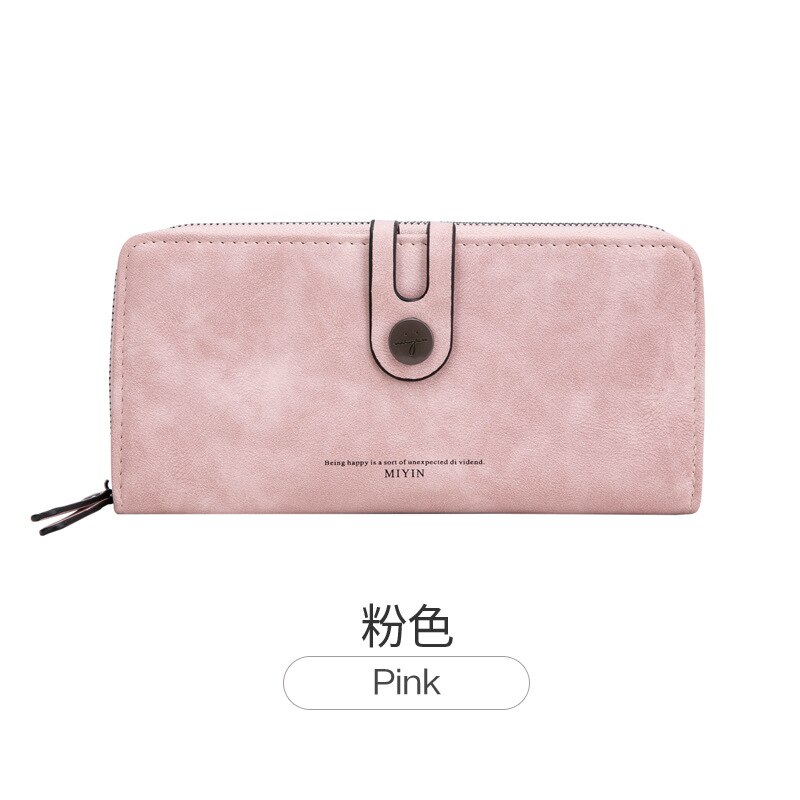 Long Wallet Female Korean Edition Student Small Fresh Zipper Clip Female Hand Wallet: pink