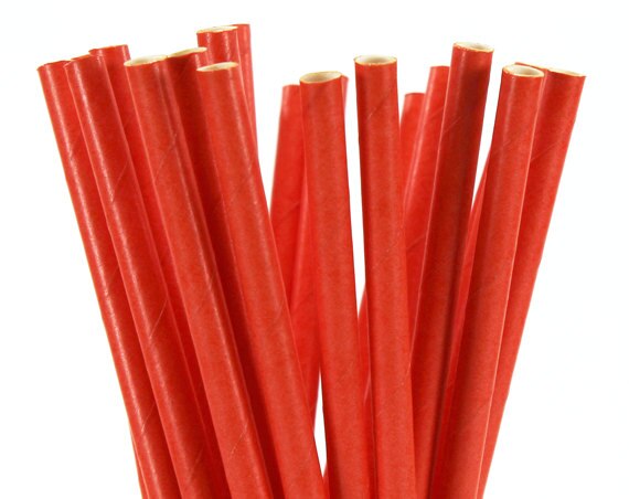 25pcs Black Red Paper Straws Straws For Birthday Wedding Decorative Party Event Drinking Straws Supplies: Red 10