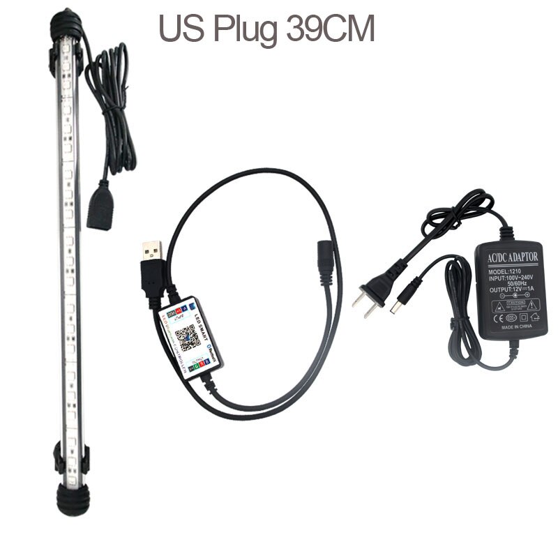 RGB Waterproof Aquarium Led Lighting For Fish Tank Led Light Lamp For LED Aquarium Light In The Aquarium Marine Timer Controller: 39CM US Plug