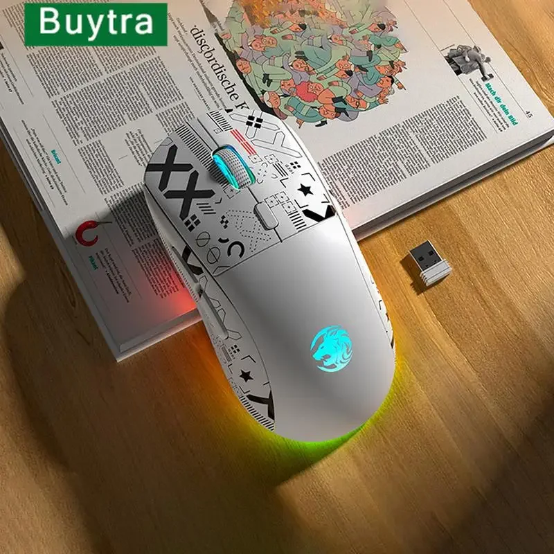 Eweadn g301 2,4g drahtlose Bluetooth-RGB leichte Maus 3200dpi ergonomisches für Esport-Spielen-Notizbuch-Gamer-Zubehör
