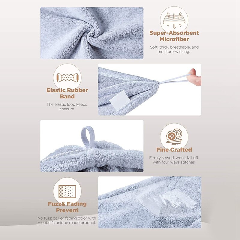 3 Pcs Microfiber Haar Handdoek, Haar Handdoek, microfiber Handdoek Twist Haar Handdoeken Haar Tulbanden Voor Nat Haar Drogen Haar Handdoeken