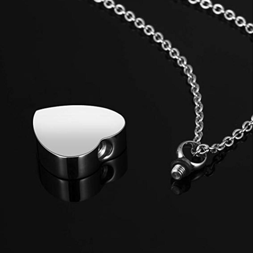 To My Daughter Heart Cremation Urn Necklace for Ashes Urn Jewelry, Carved Locket Stainless Steel Memorial Pendant From Mom& Dad
