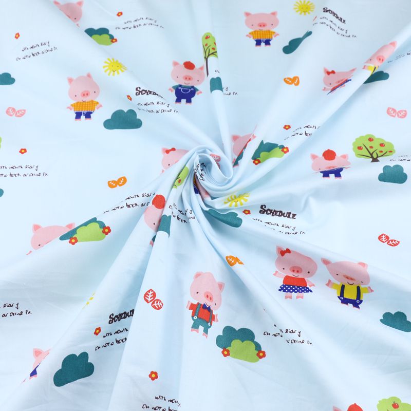 Tela de sarga de algodón con huella de cerdo, Material de algodón puro de varios tamaños por metros para manualidades, costura de retales, textil para bebé