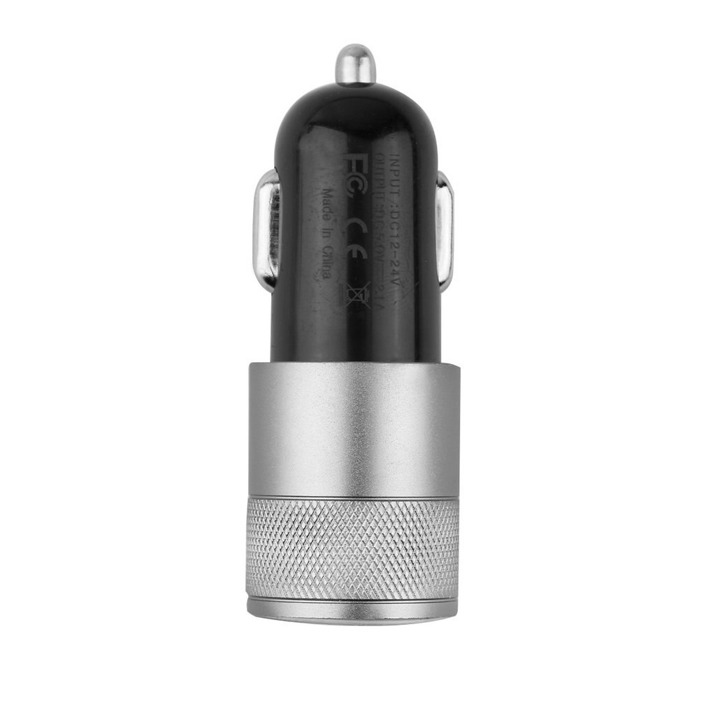 Mode 12V 24V 2.1A 1.0A Aluminium Dual Usb 2-Poort Usb Universele Auto Adapter Voor Normale Usb telefoon Oplader Quick
