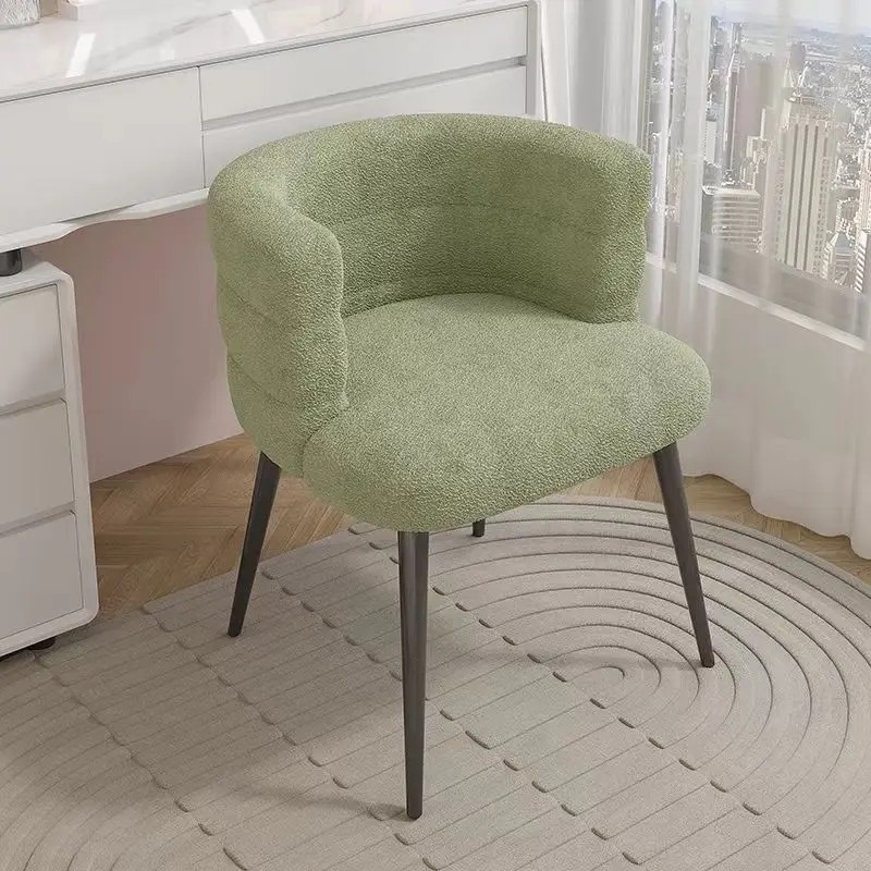 Nordisk chaiselong enkelt doven sofa stol makeup stol uld fløjl soveværelse stue garderobe kommode stole toiletbordsstole: Buff