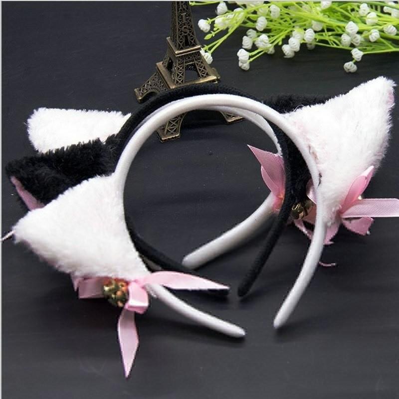 Diadema con patrón con orejas de gato para mujeres y niñas, diadema de Cosplay, sombrerería de , accesorios para el cabello a la