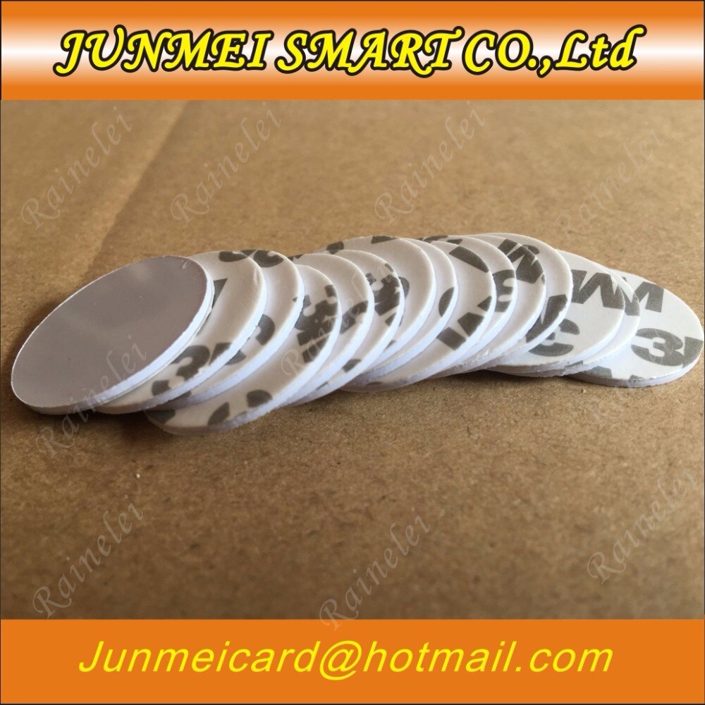 10pcs RFID 125KHz 25mm T5577 Sticker Rewritable Adhesive Coin Cards Tag For Copy Round Shape PVC Material for Access Contol