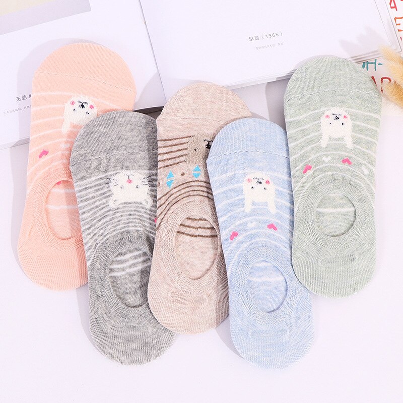 Colorful animal Invisible Short Woman Sweat summer comfortable cotton girl women's boat socks ankle low female 1pair=2pcs XG36: xg36random