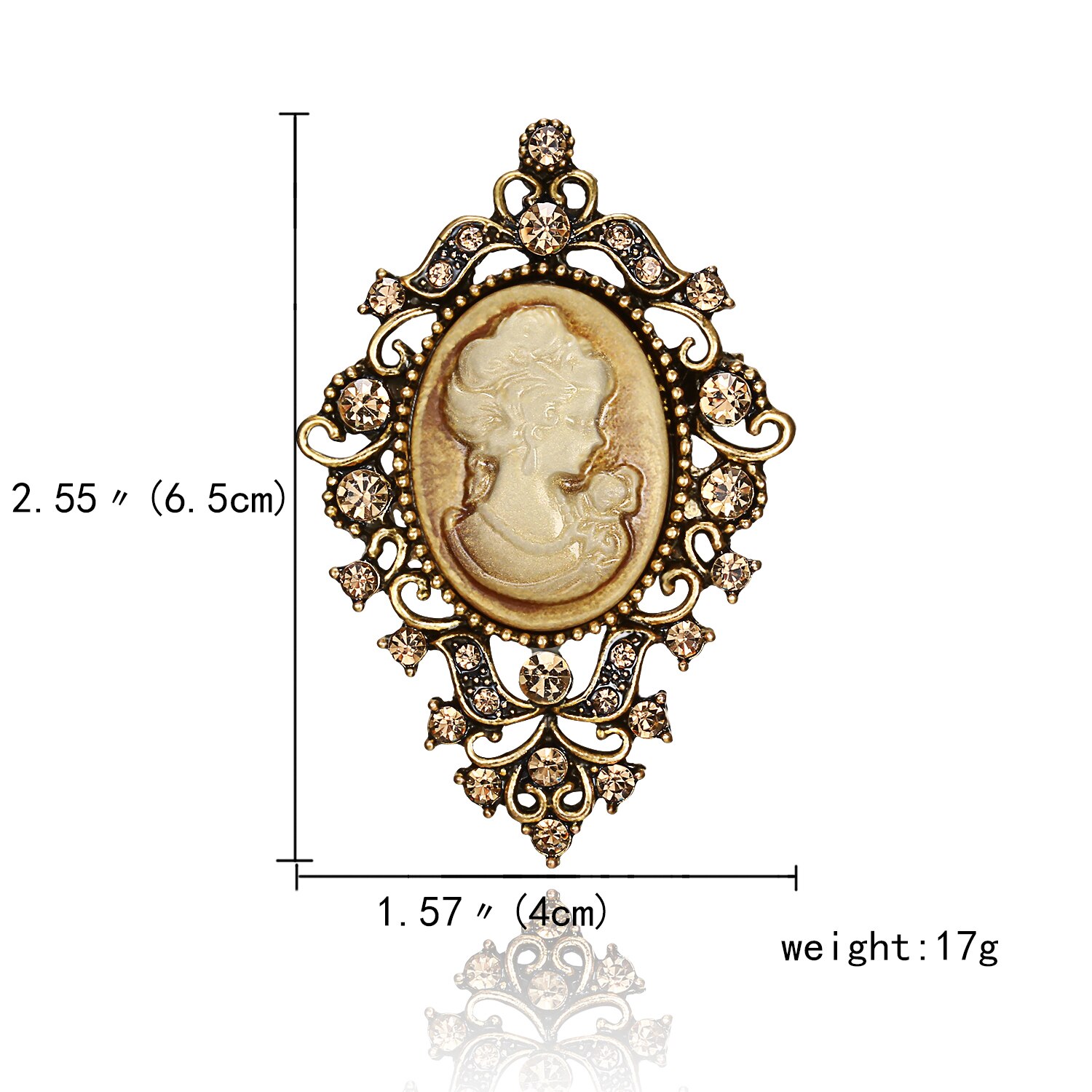 Rinhoo kristall cameo skönhet huvud vintage brosch nålar kvinnor vacker dam flicka figur kavajslag märke kontor tillfällig bröllop smycken: 6