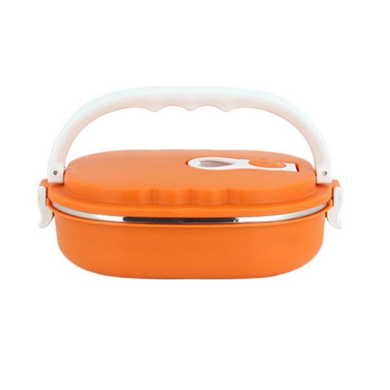 900Ml Lunch Box Servies Voedsel Opslag Container Kinderen Kids School Office Roestvrij Staal Draagbare Bento Box Keuken Cocina: orange