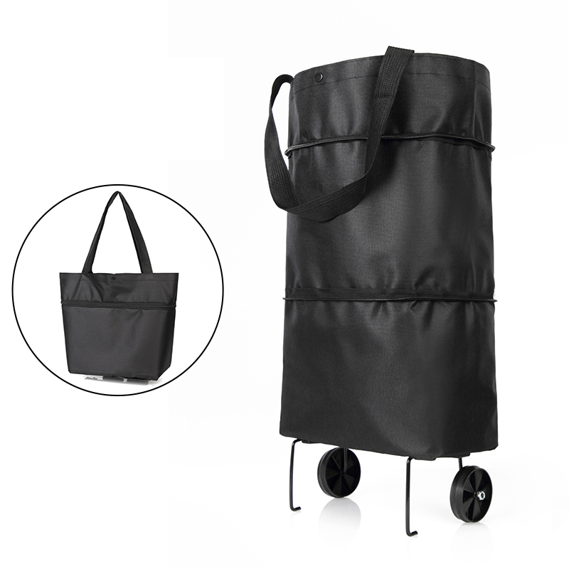 Folding Shopping Pull Cart Trolley Bag With Wheels Foldable Shopping Bags Reusable Grocery Bags Food Organizer Vegetables Bag: Z1611D