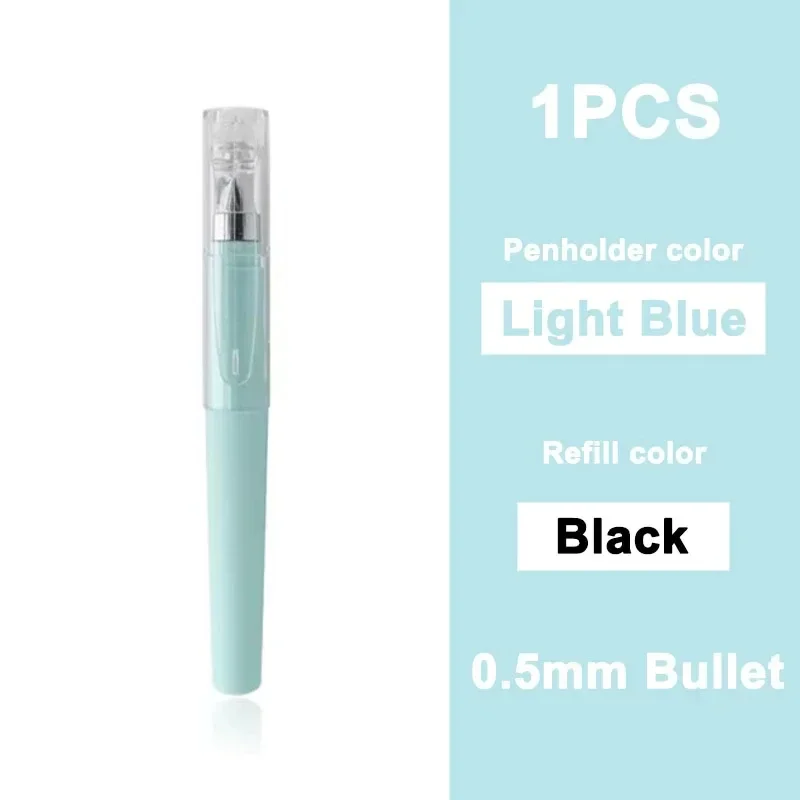 Stylo de poche court, Mini stylo Gel Portable, petit stylo de Signature à séchage rapide pour petits étudiants, 1 pièce: Bleu clair