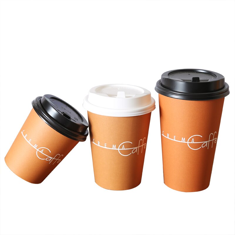 50 Stuks Wegwerp Drink Cup Party Gunsten Koffie Beker Melk Thee Glazen 250 Ml 400 Ml papier Cup Met Deksel