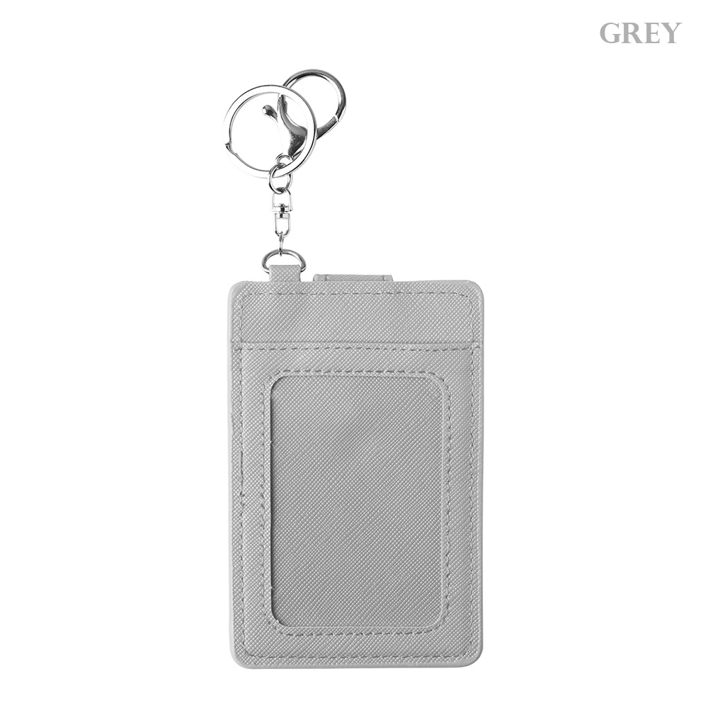 1 stuk unisex draagbare id-kaarthouder bankbuskaarten badgehoes kantoorwerk sleutelhanger sleutelhanger gereedschap beschermhoes: Grijs