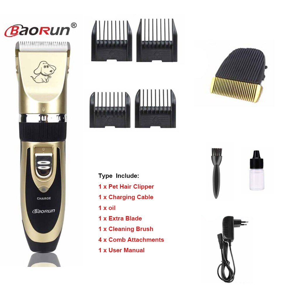 Grooming Kit Rechargeable Pet Dog Cat Hair Trimmer Electrical Clipper Shaver Set Haircut Machine: B