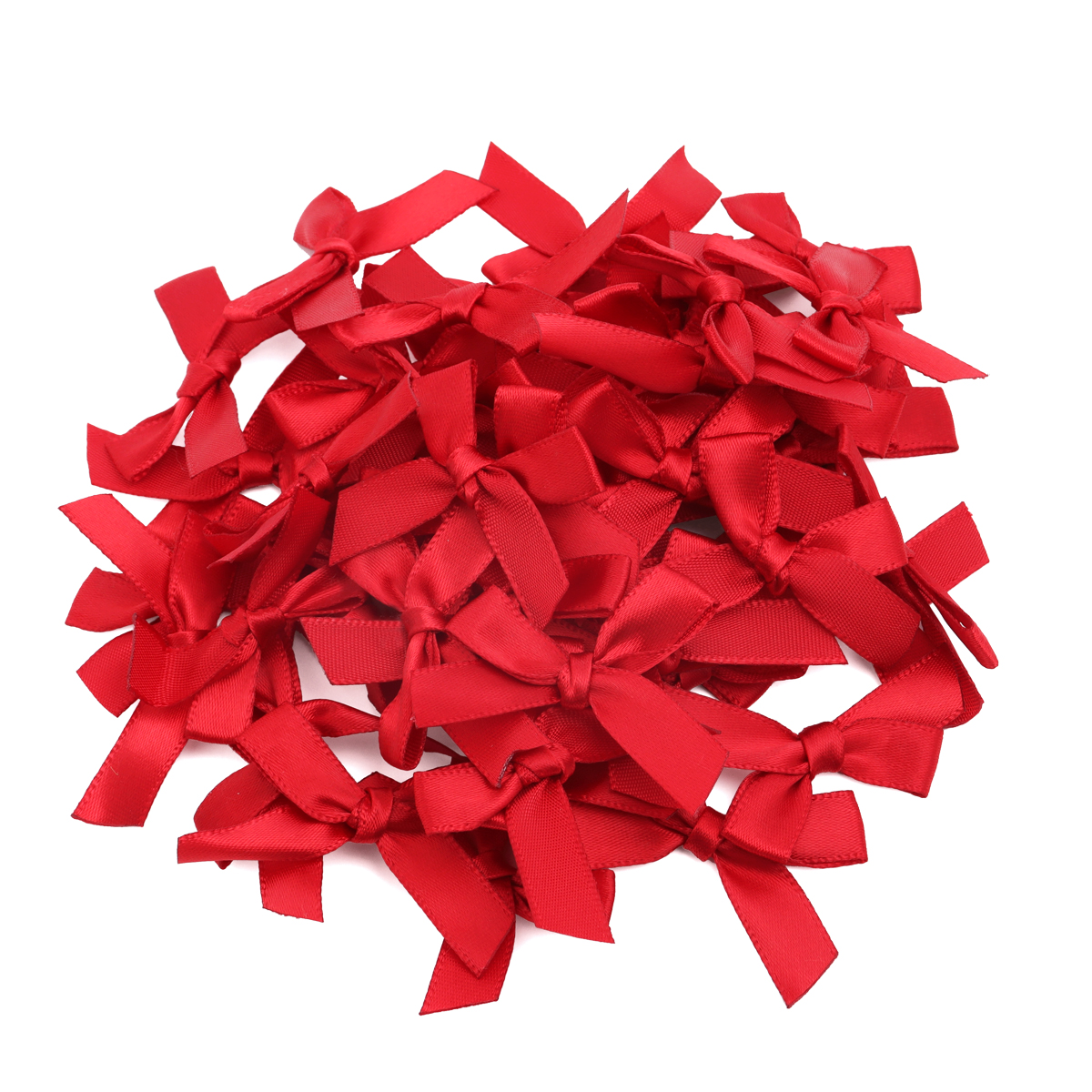 Nœuds de ruban rose frais 4x3.5cm, 50 pièces/lot, petite taille, nœud de ruban en Satin, décoration artisanale de fleurs, travail manuel, décoration de fête DIY