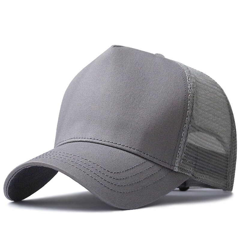 Stort hode mann stor størrelse mesh baseballhatter mannlig utendørs pluss størrelse sport caps far oversize lastebil cap 56-61cm 62-68cm: Grå / 62-68cm