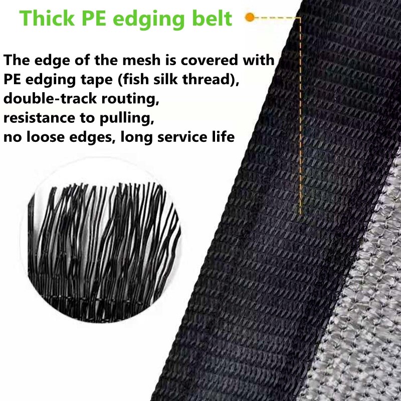 6 Pin Sun Shading Rate 80% Anti-UV HDPE Silver Gray Sun Shading Net Balcony Garden Greenhouse Succulent Plant Swimming Pool