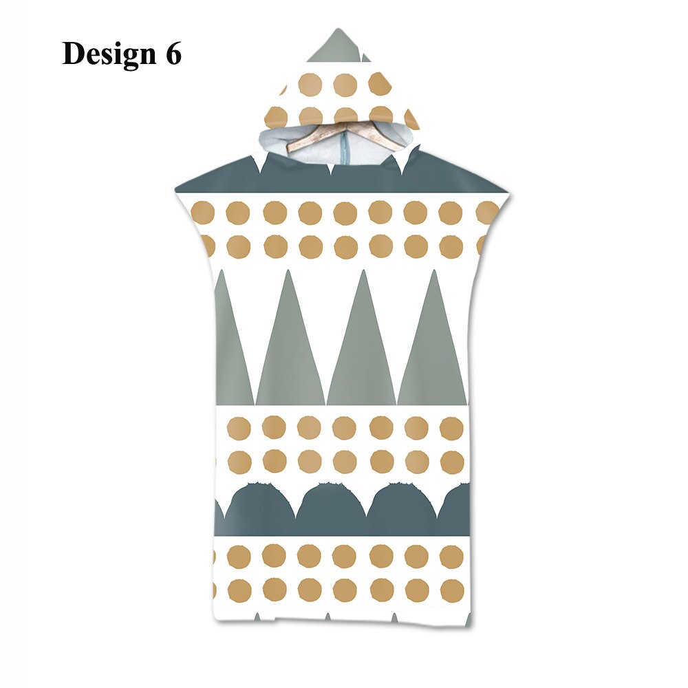 , triángulos geométricos aztecas, zigzag, diamantes, copos de nieve, Poncho grande para adulto, capucha, piscina, baño, toalla de playa: Design 6