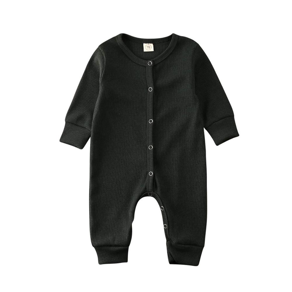 Solide enfants bébé fille garçon automne hiver vêtements tricoté barboteuse combinaison tenue globale: C / 6M