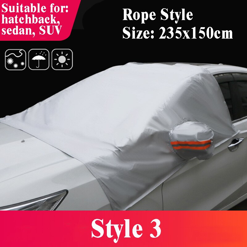 Universal Car Covers Sneeuw Shield Half Cover Voor Glas Sneeuw Bescherming Anti-Icing Geïsoleerde Auto Kleding Hatchback Sedan Suv: Style 3