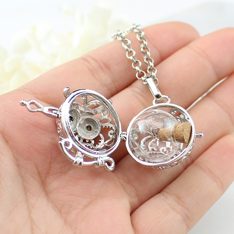 1PC Silver/Bronze Owl Locket Pendant Memory Locket Urn Jewelry for Ash Glass Owl Locket Pendant Jewelry