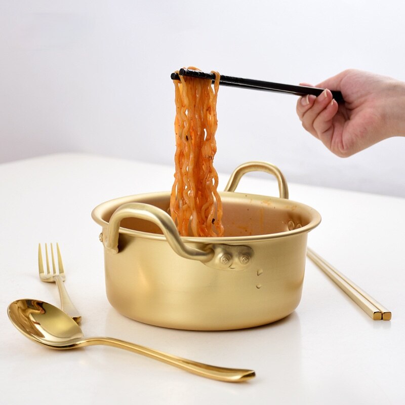 Casseroles à nouilles de Style coréen, pour la restauration rapide, Ramen doré, petite casserole, œufs, lait, ustensiles en aluminium pour la cuisine