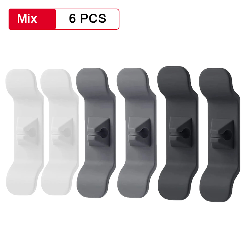Ganchos para envolver cables, organizador de cables con Clip, protección de bobinado de cables para electrodomésticos, enrollador de cables para electrodomésticos, 1/6 Uds.: Blanco