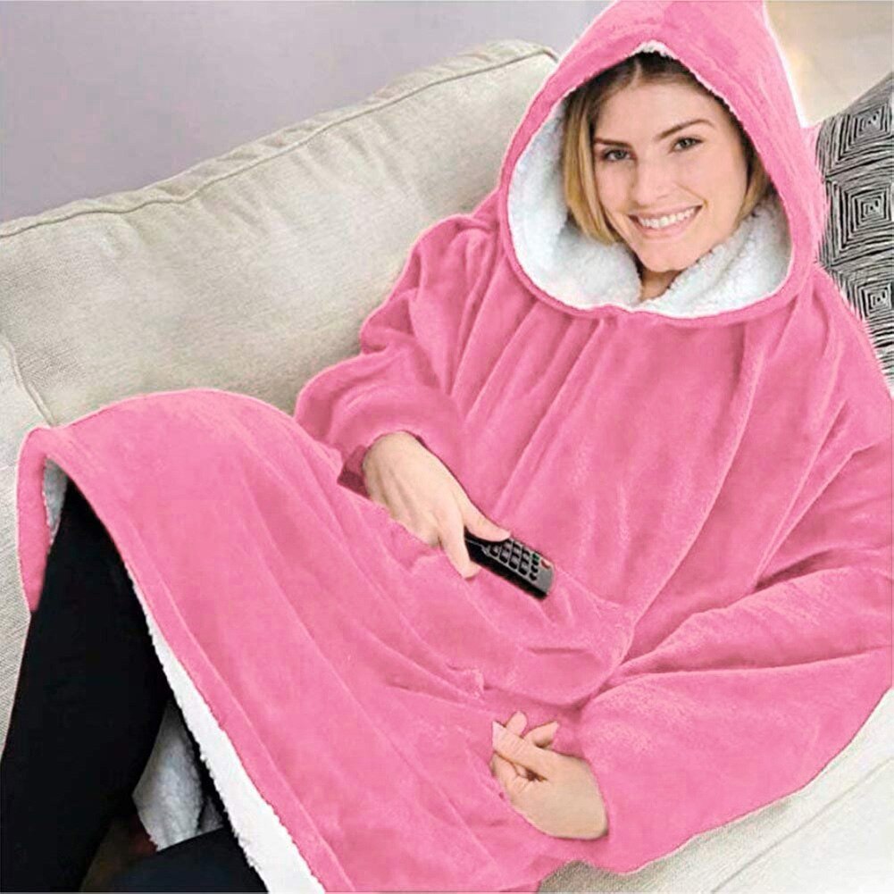 Sweter TV Homewear bluzy koc dla kobiet mężczyzn ciepła polarowa piżama miękka chusta koc dorosły zimowy polarowy koc pluszowy
