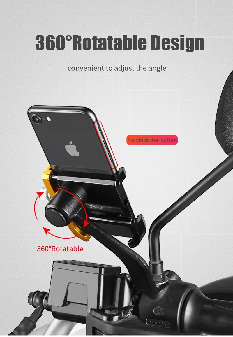 Giyo Aluminium Motor Mobiele Telefoon Houder Universele 2.17-3.94 Inch Mobiele Telefoon Stand Verstelbare Motorfiets Ondersteuning