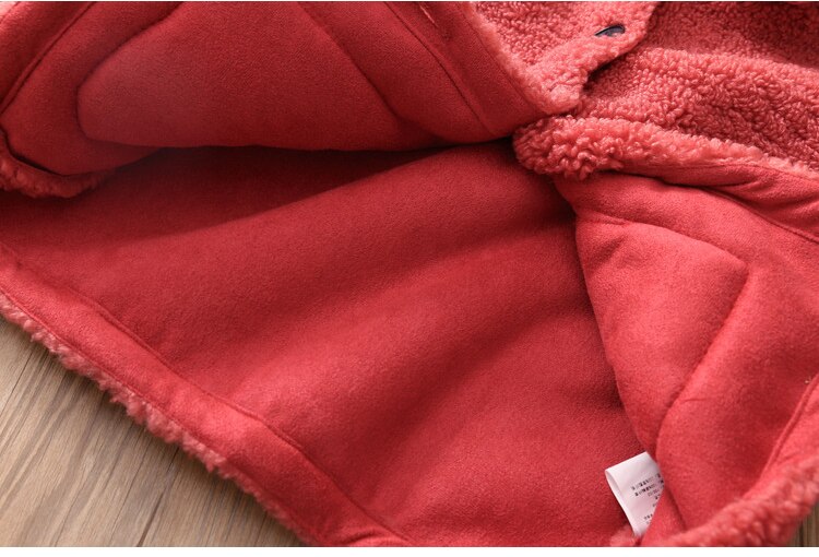 2020 ragazze rosso autunno e inverno outwear inverno caldo del rivestimento del cappotto del capretto dei bambini ispessiscono vestiti