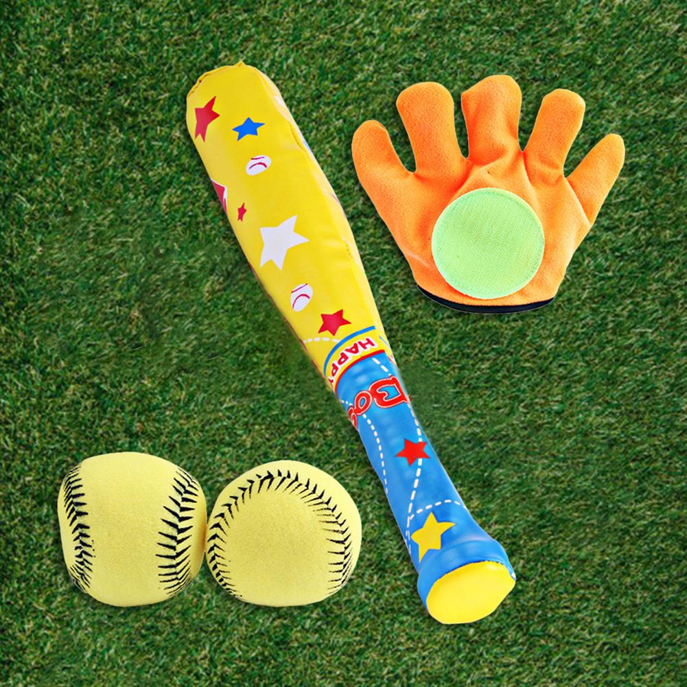 Kids Baseball Speelgoed Set Plastic Zachte Baseball Sport Speelgoed Kinderen Bat Handschoenen Bal Set Voor Kids School Outdoor Game Spelen